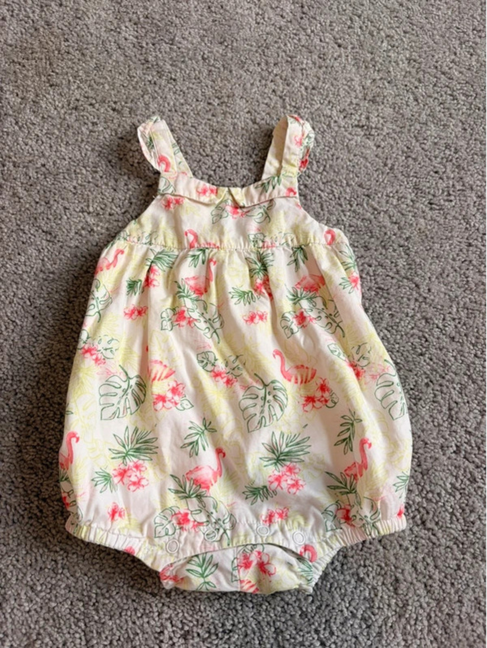 Janie and Jack Flamingo Bubble Romper Size 3-6 Months